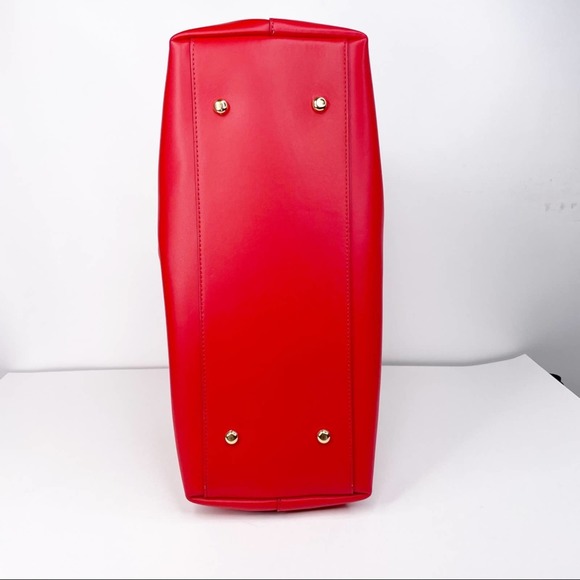 Gianni Notaro Made In Italy Leather Red Adjustable Long Strap Shoulder Bag Large - Picture 6 of 8